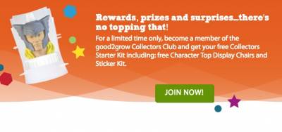 Free Character Top Display Chairs and Starter Kit from good2grow Collectors Club