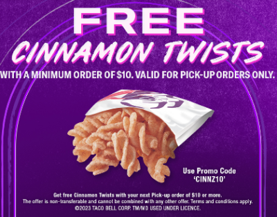 Free Cinnamon Twists at Taco Bell Canada