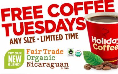 Free Coffee at Holiday Stationstores on Tuesdays