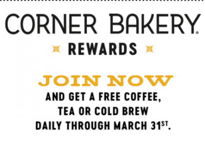 Free Coffee, Tea or Cold Brew at Corner Bakery