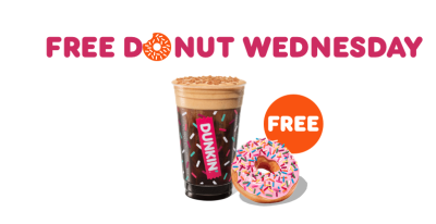 Free Donut Wednesdays at Dunkin Donuts