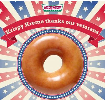 Free Doughnut and a Small Coffee to all Veterans at Krispy Kreme