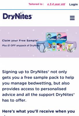 Free DryNites Sample