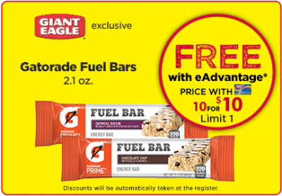 Load up: Free Gatorade Fuel Bars at Giant Eagle