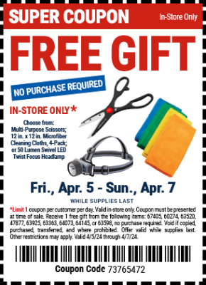 Free Gift at Harbor Freight