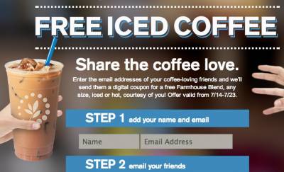 Free Iced Coffee at Cumberland Farms