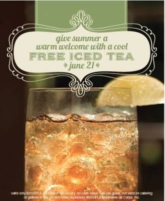 Free Iced Tea at la Madeleine Country French Cafe