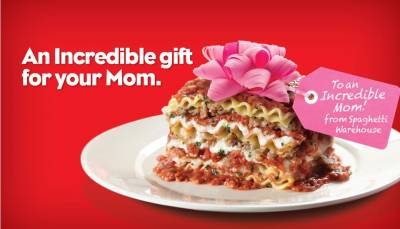 Mother's Day: Free Lasagne or Spaghetti at Spaghetti Warehouse for Moms