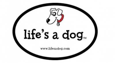 Free Life's A Dog Bumper Sticker!