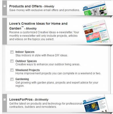 Free Lowe's e-newsletters and Print Publications