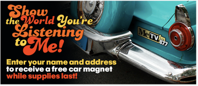 Free MeTVFM Car Magnet