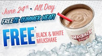 Free Milkshake at Wayback burgers