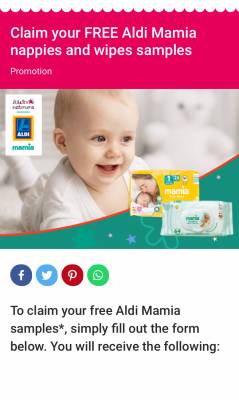 Free Nappies and Wipes Sample