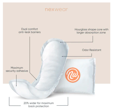 Free Nexwear premium bladder control pad samples for women