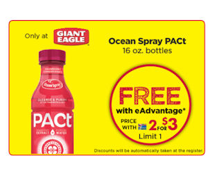 Load up: Free Ocean Spray PACt Drink at Giant Eagle