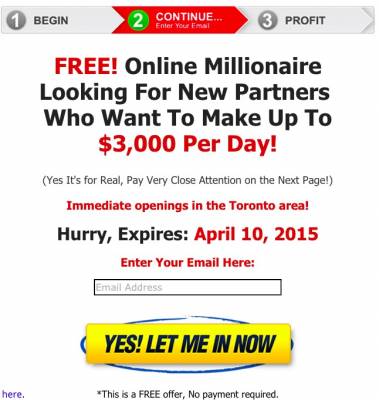 FREE! Online Millionaire Looking For New Partners  Who Want To Make Up To $3,000