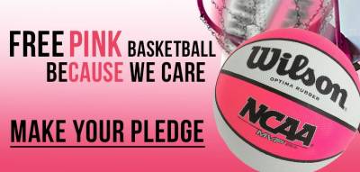 Pledge: Free  Pink Basketball At RC Willey Stores