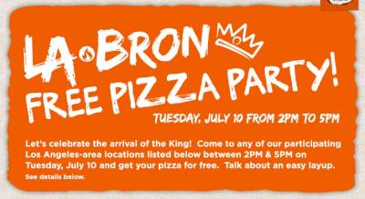 Free Pizza at blaze pizza (July 10 2pm to 5pm Los Angeles Area)