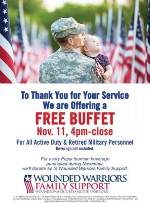 Ponderosa Steakhouse Buffet For Military