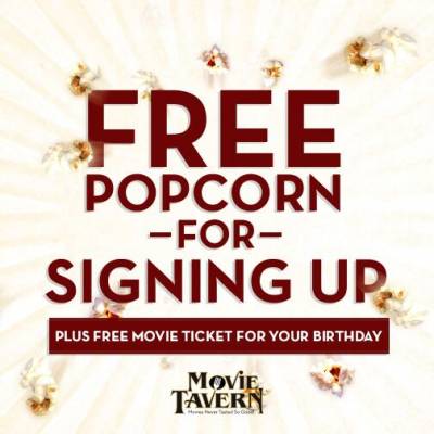 Register: Free Popcorn From Movie Tavern