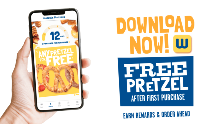 FREE pretzel at Wetzel's Pretzel