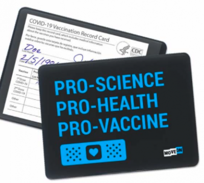 free "Pro-Science, Pro-Health, Pro-Vaccine" card holder