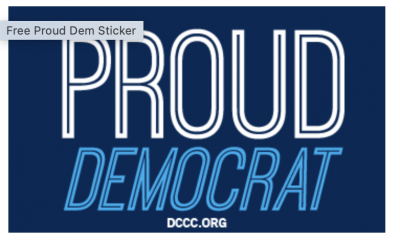 Free Proud Democrat Sticker