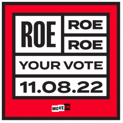 free "Roe, Roe, Roe Your Vote" sticker