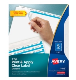 Free Sample of Avery® Print & Apply Clear Label Dividers
