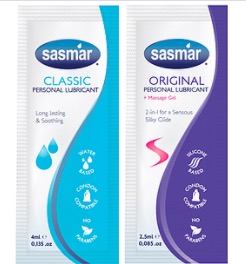 free sample of SASMAR® personal lubricant.