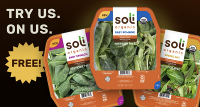 Free Sample of Soli Organic salad
