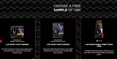 Free Samples from U by Kotex