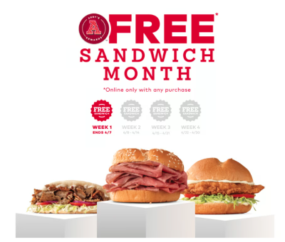 FREE SANDWICH MONTH at Arby's