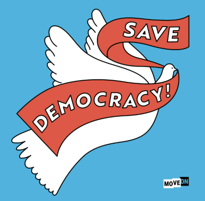 Free "Save Democracy" Sticker!