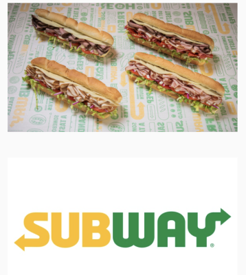 free six-inch Deli Heroes sub at Subway