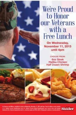 Sizzler Lunch and Beverage For Military