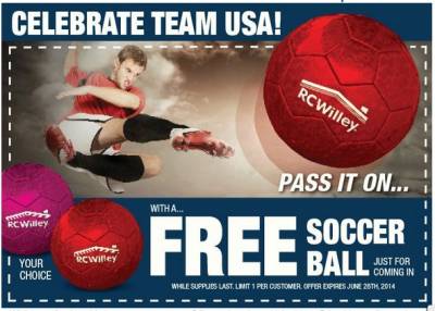 Free Soccer Ball at RC Willey