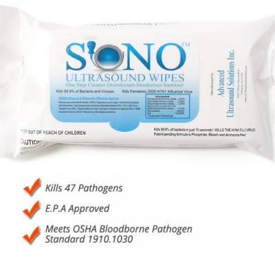 Request Free SONO Disinfectant Ultrasound Wipes- Healthcare professionals