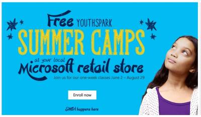 Free Summer Camps at Microsoft Retail Store