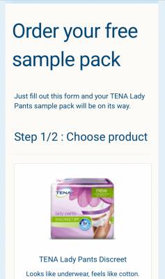 Free TENA Lady Pants