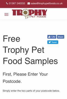 Free Trophy Pet Food Sample