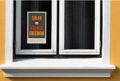 Free Window Cling - SOLAR = ENERGY FREEDOM!