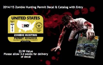 free Zombie Hunting Permit decal