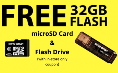Micro Center Coupon - Free 32GB Flash Micro SD Card & Flash Drive