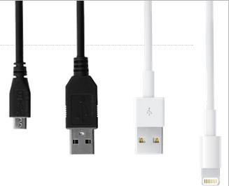 Micro USB or Lightning cable