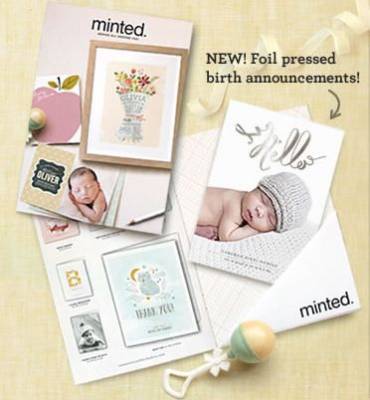Minted.com: Free Birth Announcement Sample Kit and Lookbook