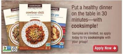 Moms Meet-Apply to Try Free Samples with CookSimple