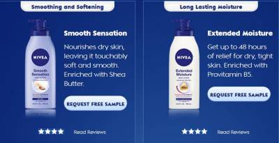Nivea Free Sample Giveaway: Smooth Sensation or Extended Moisture