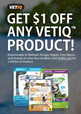 Receive $1 Off Any VetIQ Pet Care Product-Printable Coupon
