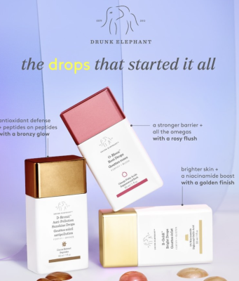 REE Drunk ElephantD-Bronzi Anti-Pollution Sunshine Drops and Protini Polypeptide Cream samples